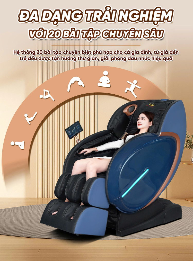 Ghế massage Queen Crown QL05 Sport| Chính hãng giá rẻ