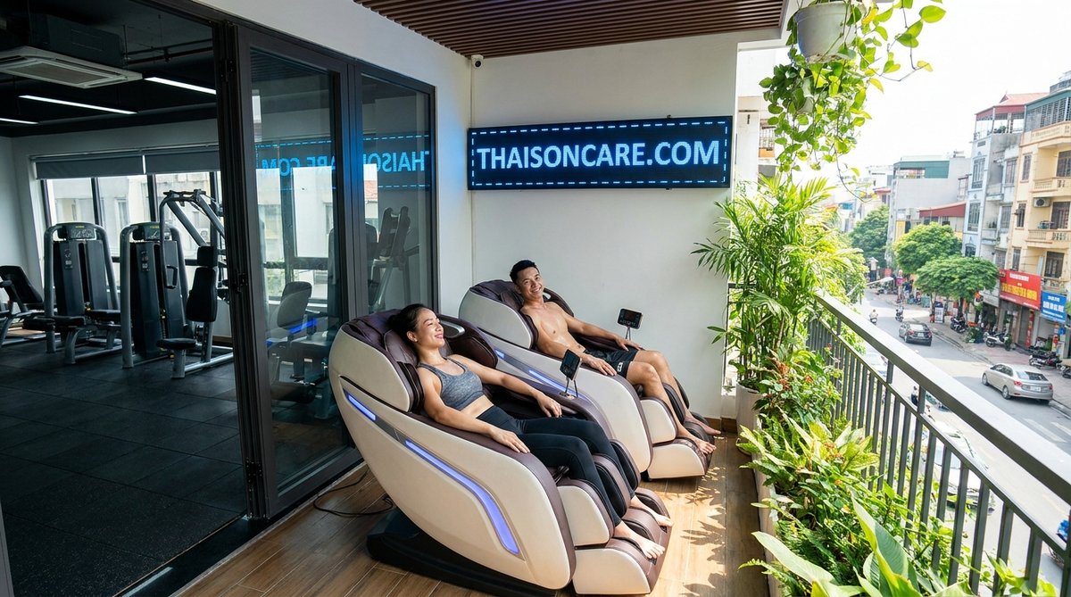 ghế massage trị liệu đau vai gáy - ghế massage ThaiSonCare chính hãng