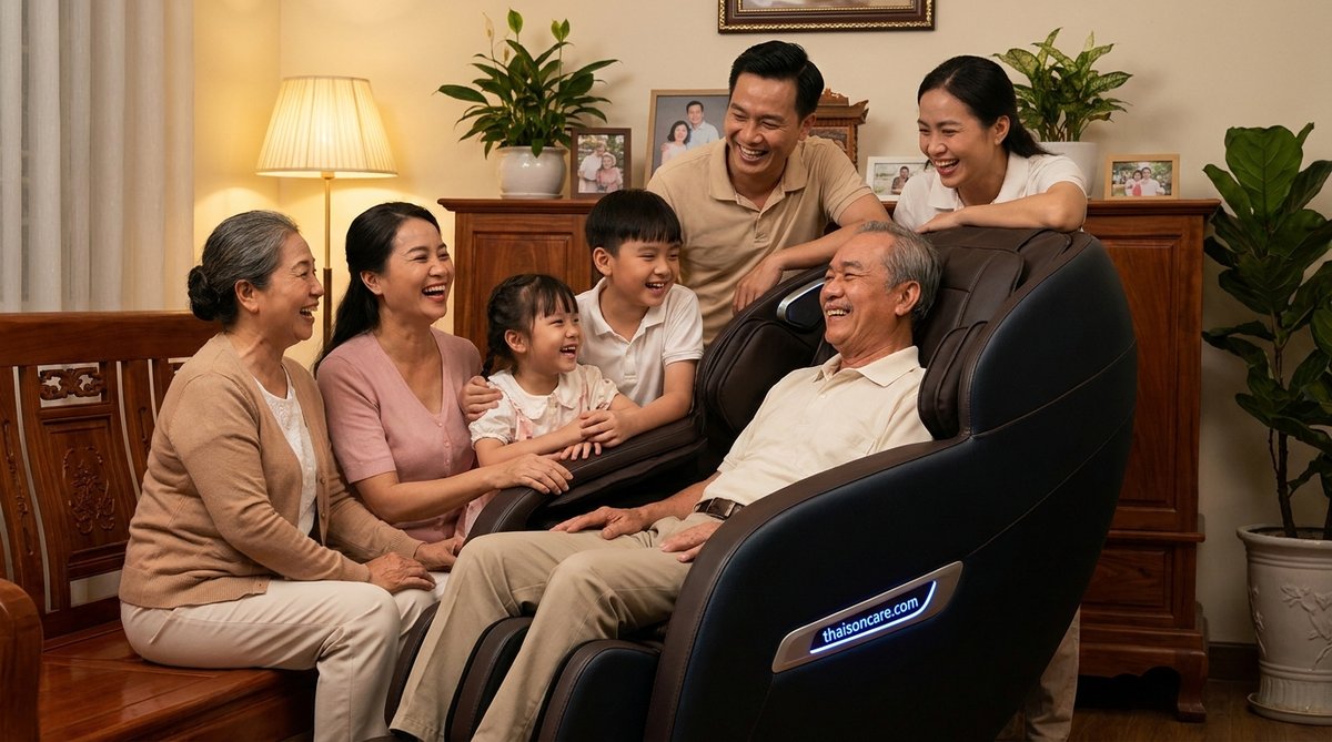 ghế massage giảm đau lưng - ghế massage ThaiSonCare chính hãng