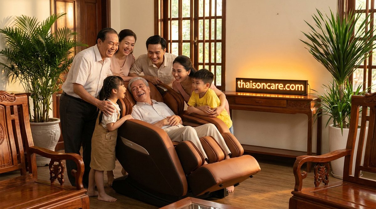 ghế massage trị liệu đau vai gáy - ghế massage ThaiSonCare chính hãng