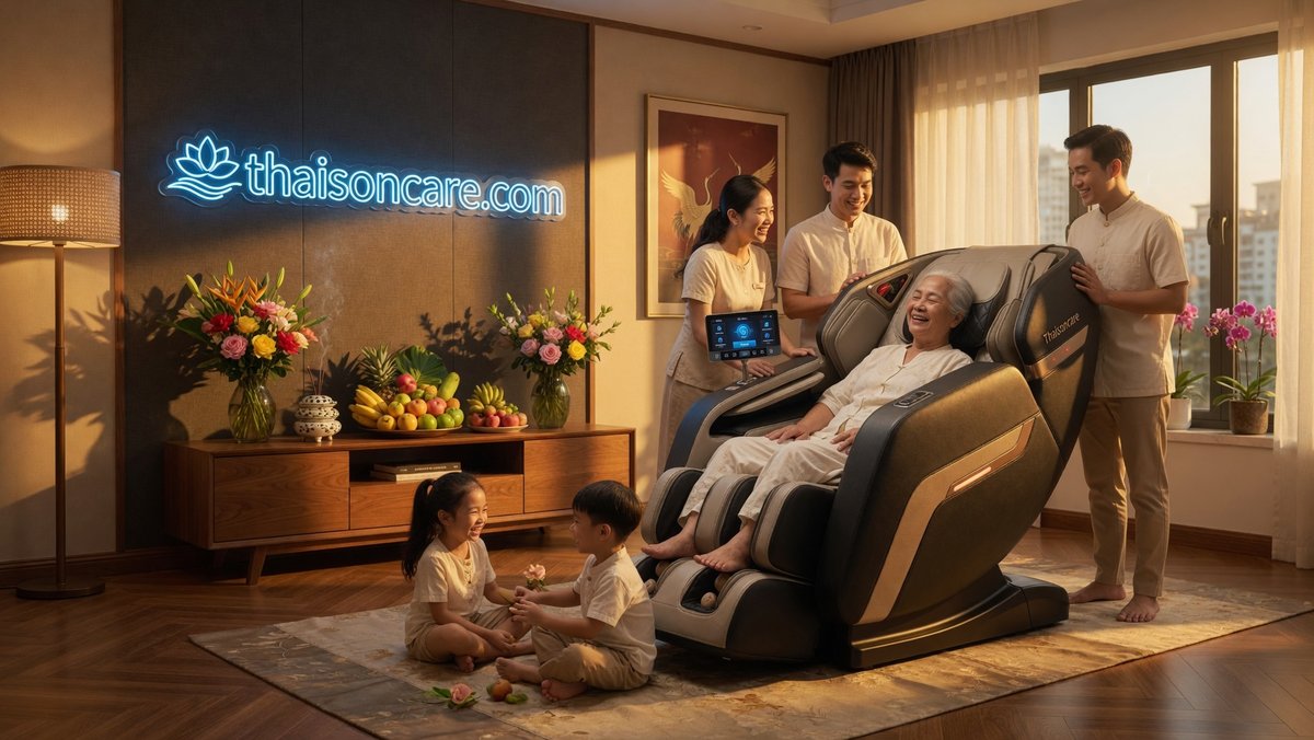 ghế massage hỗ trợ thoát vị đĩa đệm - ghế massage ThaiSonCare chính hãng
