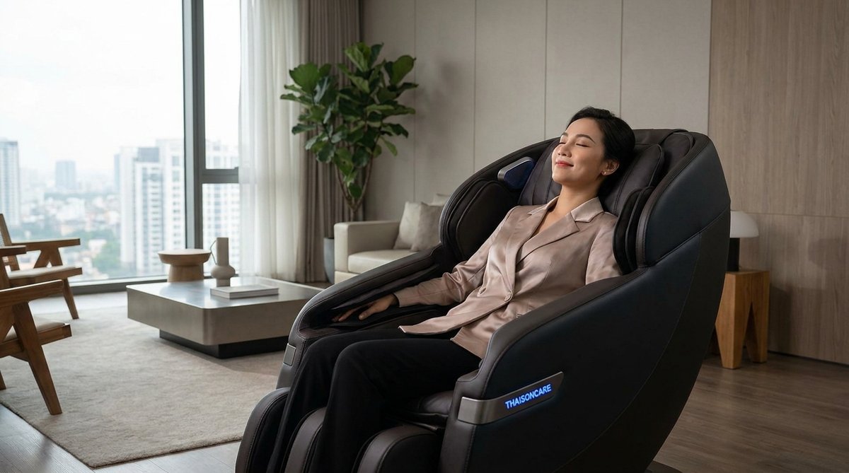 vệ sinh da ghế massage tại nhà - ghế massage ThaiSonCare chính hãng